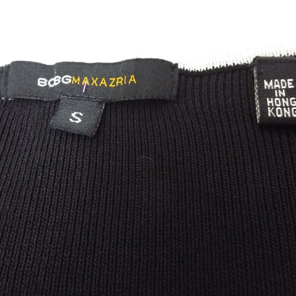 BCBGMaxAzria Black and White V-Neck Ribbed Knit Sweater Dress Size Small - Picture 10 of 10